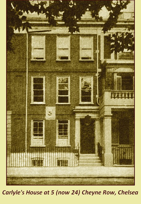 Carlyle's house at 5 (now 24), Cheyne Row, Chelsea