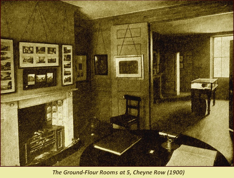 The ground-floor rooms at No. 5, Cheyne Row (1900)