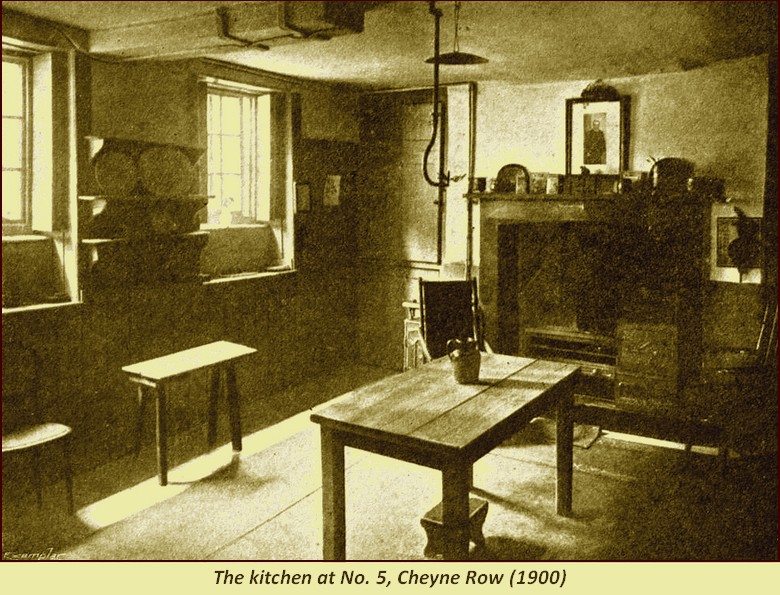The kitchen at No. 5, Cheyne Row (1900)
